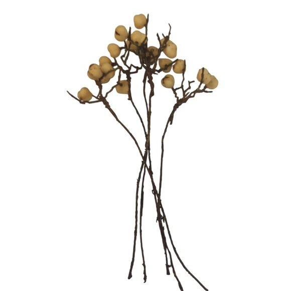 Artificial White Berry Stems 10" 5 Stem Bundle Rustic Floral Arrangement Decor - Picture 1 of 7